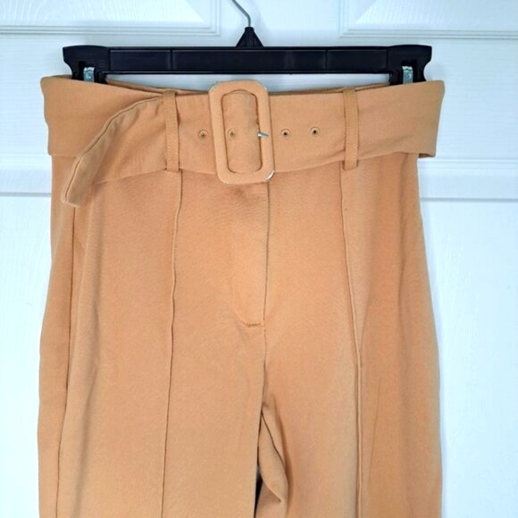 Drew Cropped Soft Belted Khaki Camel Center Seam Crops Size 2 - Picture 4 of 11